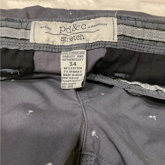 Pd&C Men’s Gray Palm Tree Shorts Size 34 - Picture 3 of 10